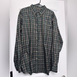 Jos. A. Bank Dark Green Plaid Button Down Shirt
